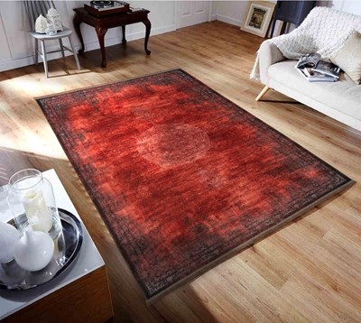 فرش ماشینی نوستالوژیا طرح 300632 آجری 1200 شانه